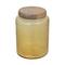 Hello Honey® Yellow & Whitewash Hammered Glass Jar with Mango Wood Lid